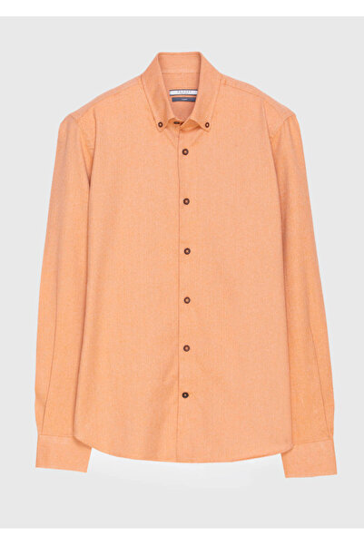 Ramsey Salmon Plain Regular Fit Woven Casual 100% Cotton Shirt