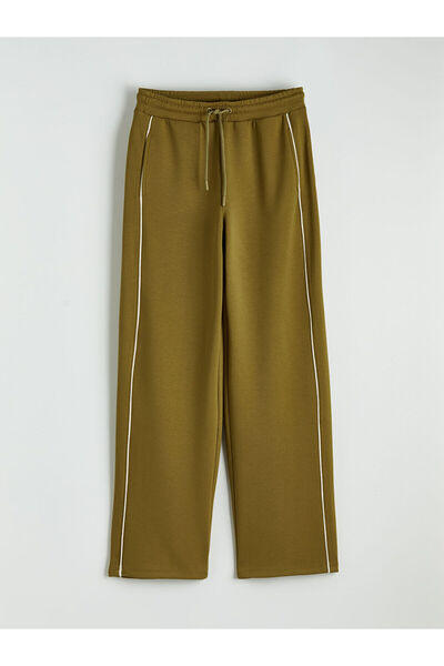 LC Waikiki Green Soft Touch Women's Sweatpants with Elastic Waist