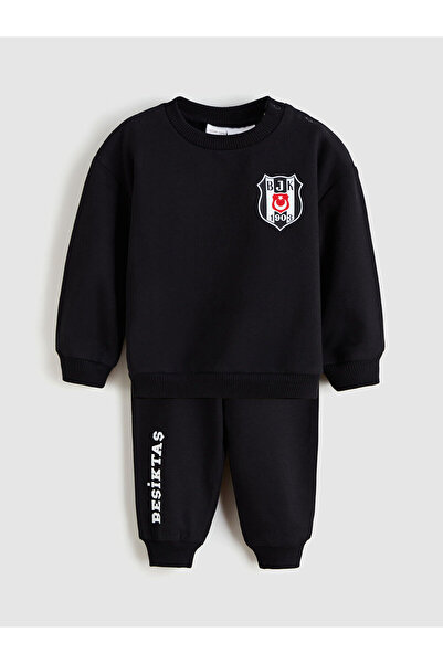 LC Waikiki Two Mt Shop Quality Lcw Baby Black 2 Thread Printed Standard & Reg...