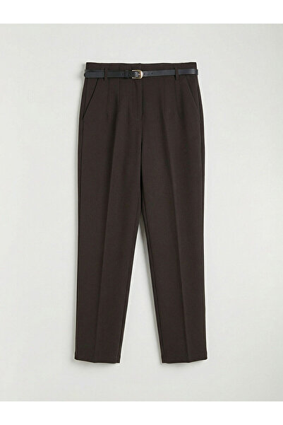 LC Waikiki Brown Belted Women's Cigarette Pants
