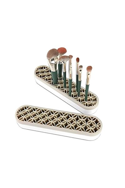 Arabest 2Pcs Grey Silicone Makeup Brush Holder Stand,for Painting Pen Brushes...