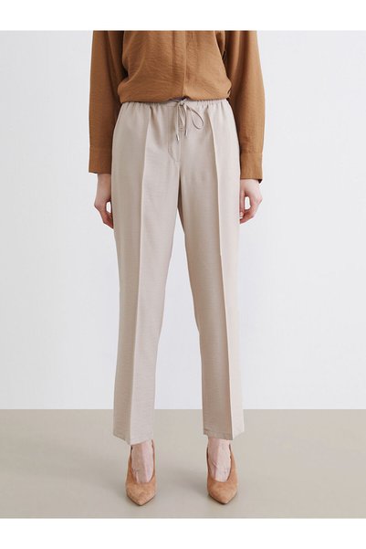 LC Waikiki Nevavm Women's Carrot Cut Pants with Elastic Waist and Difference in Color