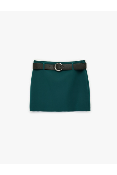 Koton Slim Fit Belted Mini Skirt with Shorts