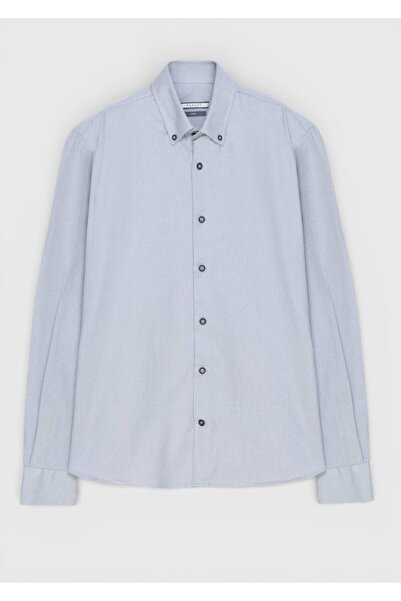 Ramsey Gray Plain Regular Fit Woven Casual 100% Cotton Shirt