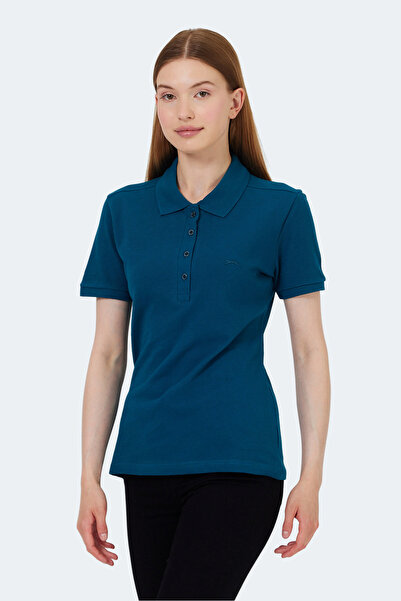 Slazenger Vera I Women's Polo Neck Petrol T-Shirt