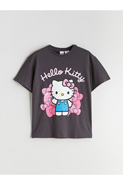 LC Waikiki Özmarka New Season Crew Neck Hello Kitty Printed Girls' T-Shirt