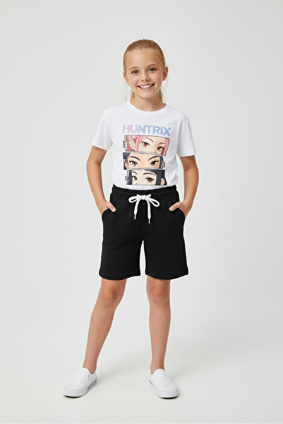 aytok tekstil Σετ μπλουζάκι και σορτς για κορίτσια 5 6 7 8 9 10 11 12 13 14 ε...