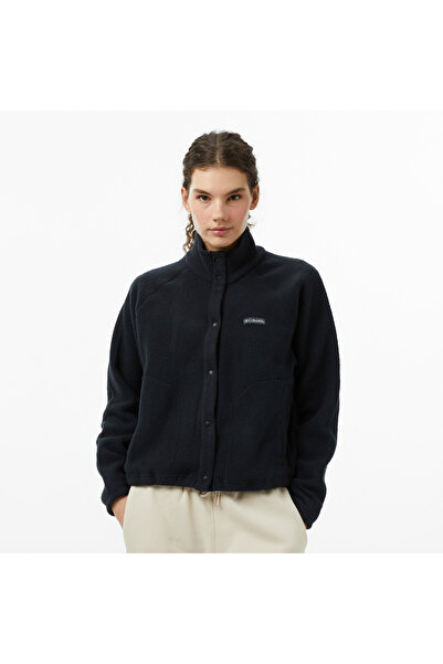 Columbia Jasper Ridge Pebbled Fleece Full Snap Kadın Siyah Outdoor Sweatshirt