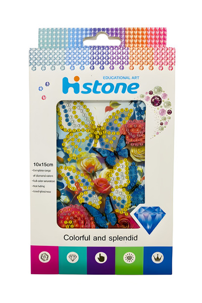 EleganTShoP 5D Beads Goblen Mozaic Tablo Pano 10*15 cm Fluture trandafir