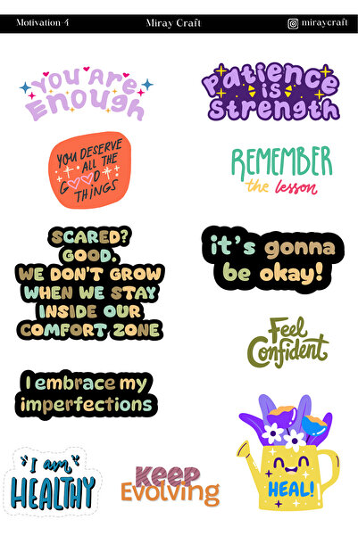 MirayDesign 1 komad motivacione naljepnice – Dnevnik i planer (12×17 cm)