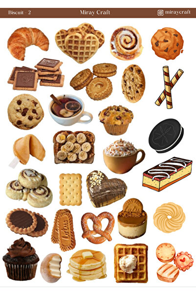 MirayDesign 1 Foaie de autocolante cu tematică biscuiți – Jurnal și Planifica...