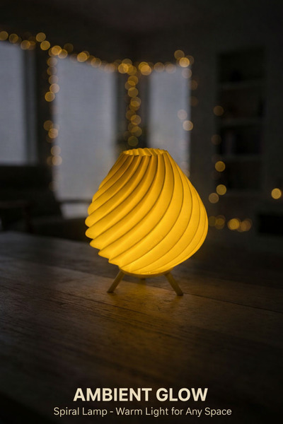 BM3Design Ambient Glow Spiral Masa Lambası, Sıcak Işık Dekoratif LED Mumlu Ge...