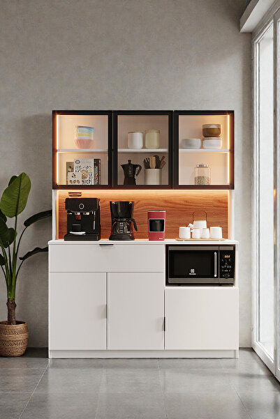 Avmpark Vals 3 Kapaklı Kahve Köşesi Cam Kapaklı Led Işıklı Mikrodalgalı Airfr...