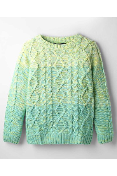 Pine kids Knit Full Sleeves Pullover Sweater with Cable Knit & Ombre Design -...