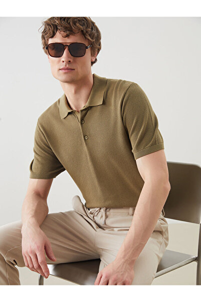 LC Waikiki Kurzärmliger Strickpullover für Herren mit Polokragen