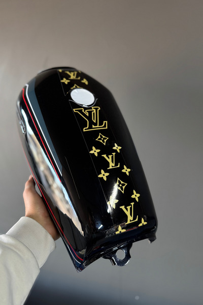 Banxtre ملصق VL Patterned Tank Sticker متوافق مع دراجات CG النارية (قطعتان أم...