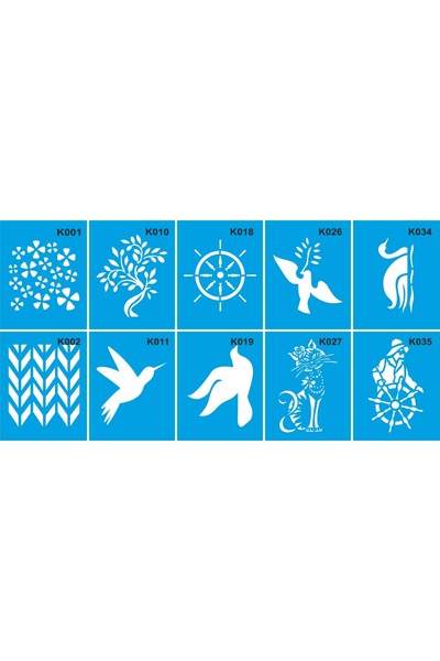 StencilSepeti Small Stencil Set 1 (10 Pieces)