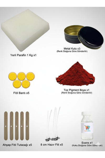 HepsiSepette Yerli Parafin Mum Yapım Başlangıç Seti Mum Yapım Seti