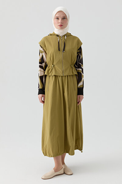 Tuğba Balon Paraşüt Etek - Olive