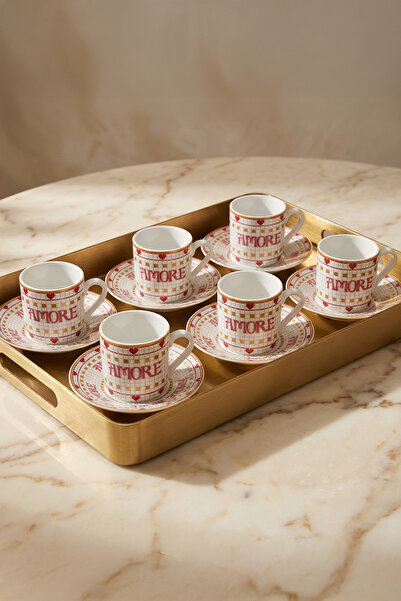 Karaca Lovemore 6-Person Coffee Cup Set 90 ml