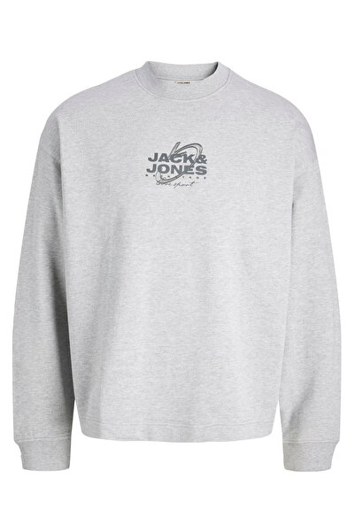 Jack & Jones Men's Sweatshirt with Chest Logo Print - Mineral