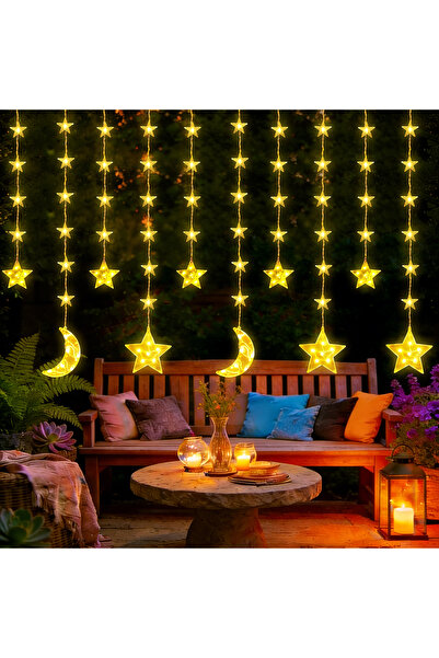 Generic أضواء رمضان، أضواء سلسلة على شكل نجمة وقمر تعمل بمنفذ USB، زينة رمضان...