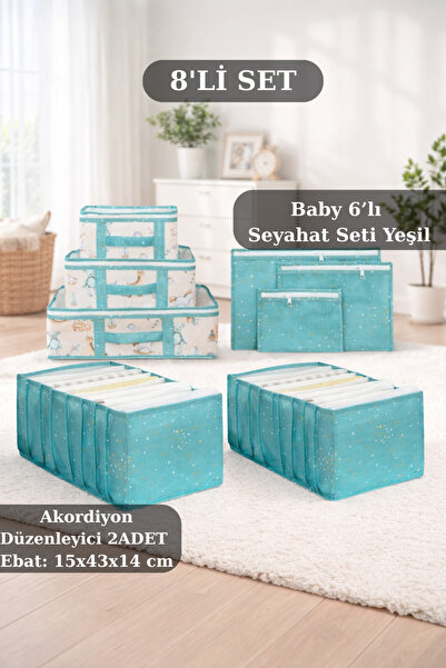 PONÇİK BEBEK مجموعة منظم أدراج وغرف متوسطة الحجم مكونة من 8 قطع - مجموعة حقائ...