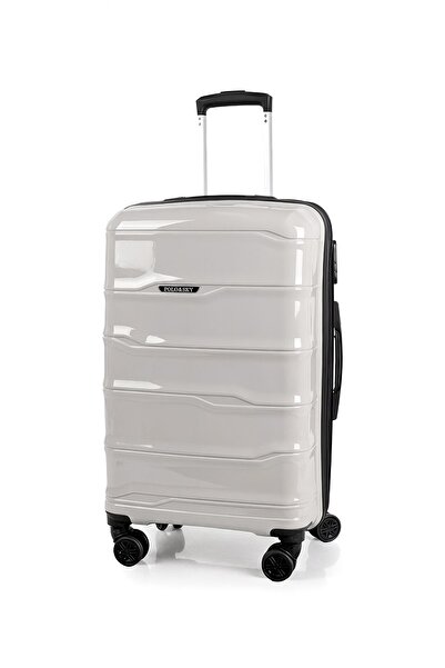 POLO&SKY Azra Model Taş Rengi PP Polipropilen Kırılmaz Orta Boy Valiz Bavul