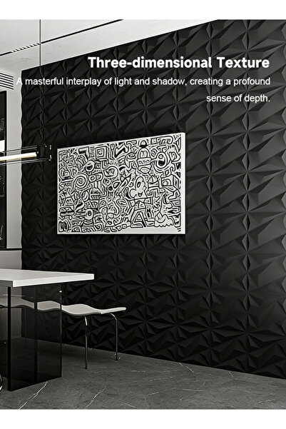 Generic 12PCS 3D Three-dimensional wall panel background wall decoration with...