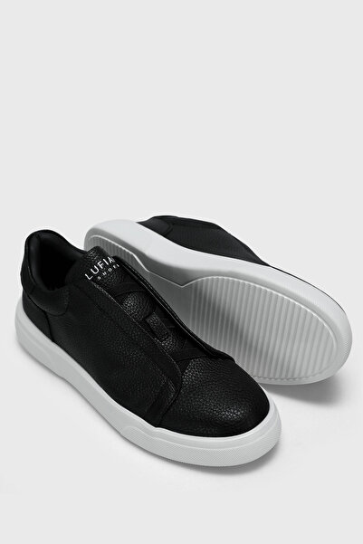 Lufian Dante Men's Leather Sneaker Shoes Black