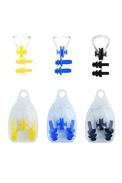 Defsedar مجموعة سدادات أذن للسباحة، مشبك أنف، سيليكون مقاوم للماء مع حافظة، ع...