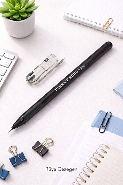 Pensan Tükenmez Kalem SİYAH 1.0 mm Büro Tipi Ballpoint Büro Tükenmez Kalem 1....