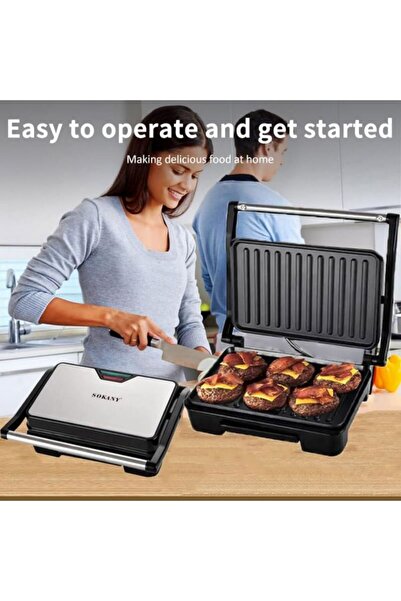 SOKANY Non-Stick Grill, Panini Sandwich Grill, Steak Machine