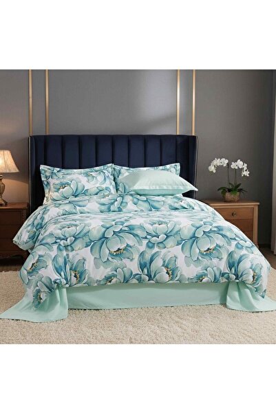 Pucioasa Set cearceafuri 4 piese 240x270 cm din bumbac 100% satinat, Bujori t...