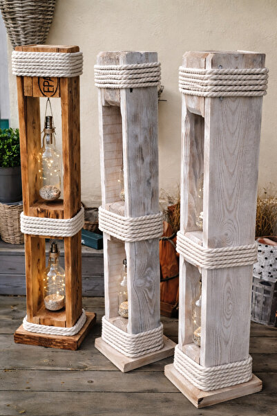 HOMEMADES Lampa rustica din lemn masiv