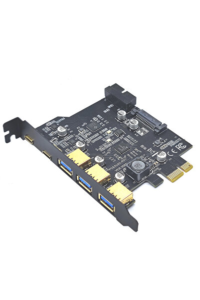 Alfais 4721 Pci-e Express Usb 3.0 Type C 3.2 Çoklayıcı Riser Kart