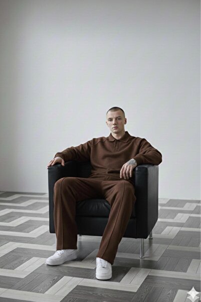 NO 601 Men's Brown Roberto Top and Bottom Set