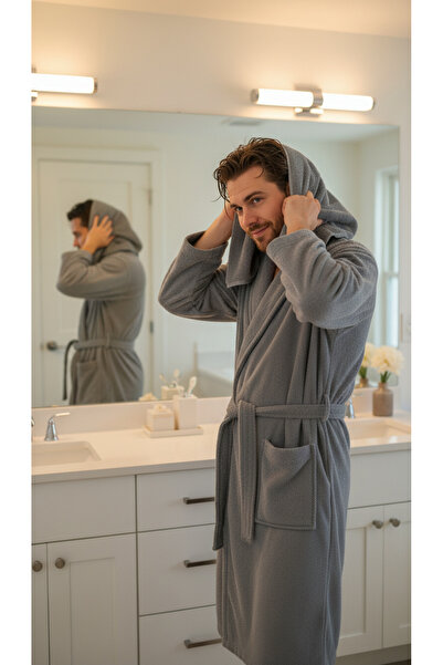 Asilex Home Collection ASILEX HOME %100 Pamuk Havlulu Bornoz | Yumuşak, Emici...