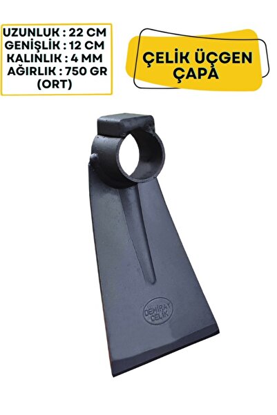 Macrostar Çelik Üçgen Çapa Bahçe Tarla Kazması 12 cm - Sapsız