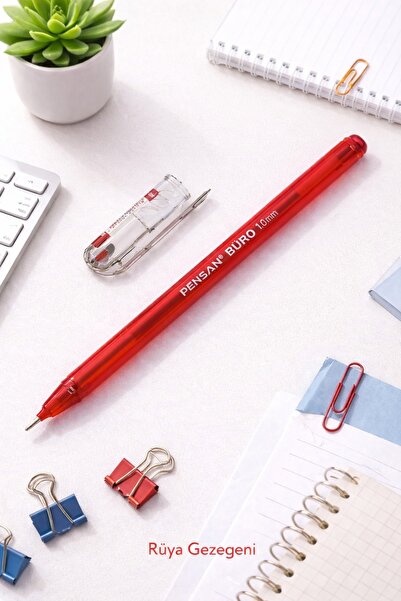 Pensan Tükenmez Kalem KIRMIZI 1.0 mm Büro Tipi Ballpoint Büro Tükenmez Kalem ...