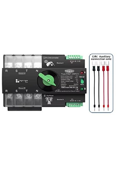 TOMZN Comutator automat transfer TOQ7, ATS Dual, 4P, 125A, 220V 230V, pentru ...