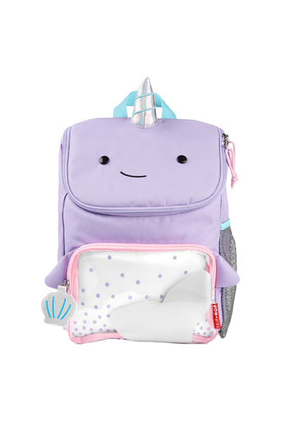 Skip Hop حقيبة ظهر كبيرة من زوو - حوت وحيد القرن - 13 بوصة/33.5 سم