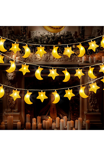 Generic Ramadan Lights, 3M 20LED Star Moon String Lights - Battery-Operated M...