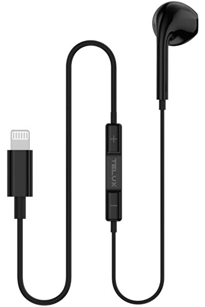 telux سماعات أذن أحادية Lightning مزودة بميكروفون، وأزرار تحكم مدمجة، وكابل م...