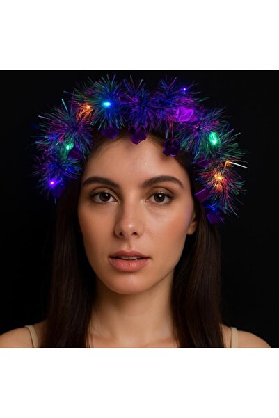 Fırsatkolik Heart Tassel Night Glow 3 Modes Led Illuminated Crown Purple Color