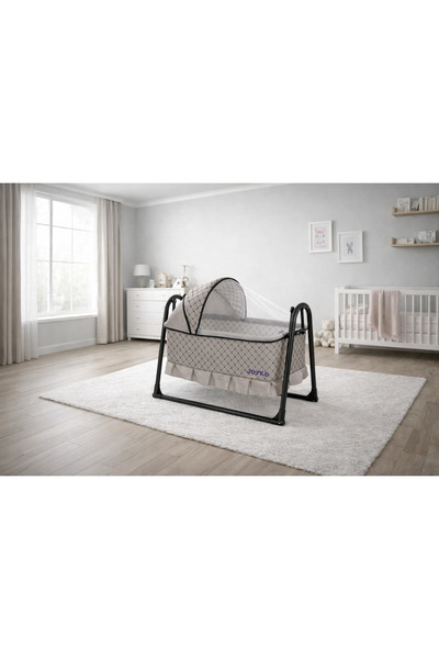 Joyko Baby Kapitone Desenli Tenteli Anne Yanı Sallanır Portatif Sepet Beşik
