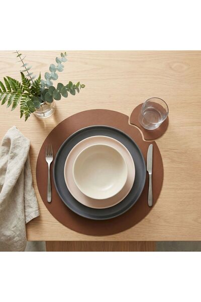 Grand Fine Art 2 bucăți suporturi rotunde din piele pentru serviciu american ...