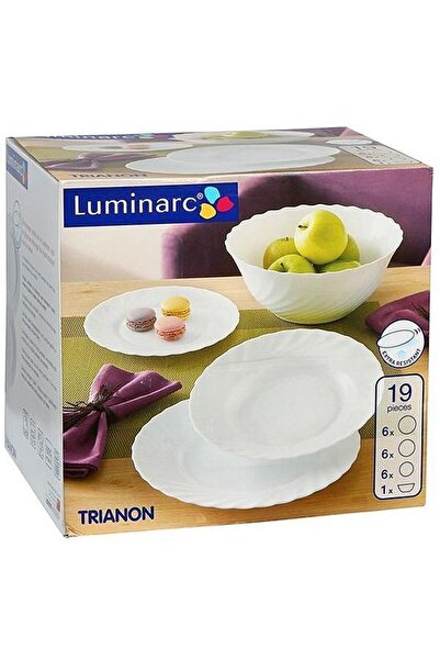 Luminarc Trianon dinner service set, 19 pieces, white