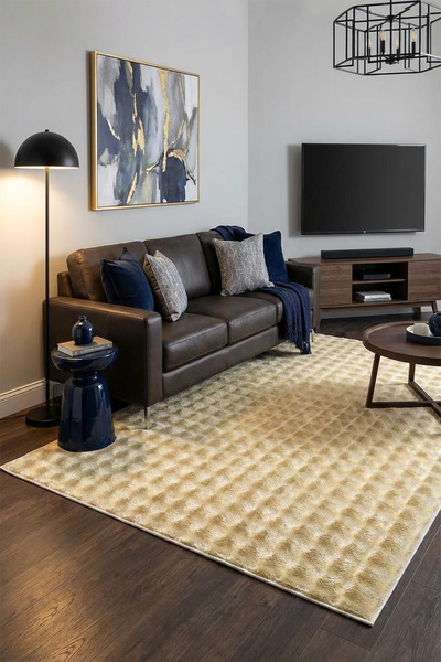 ALgorand Home Beige Soft Bubble Non-Slip Special Base Plush Carpet Runner