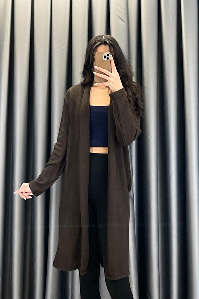 Tmptekstil Şal Yaka Hırka - Kahve KAHVE